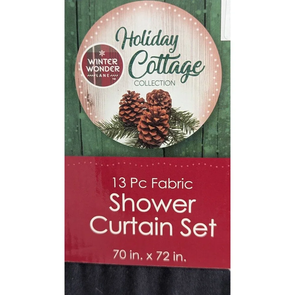 Holiday Cottage Dachshunds Through the Snow Shower Curtain and Hooks Bath Gift